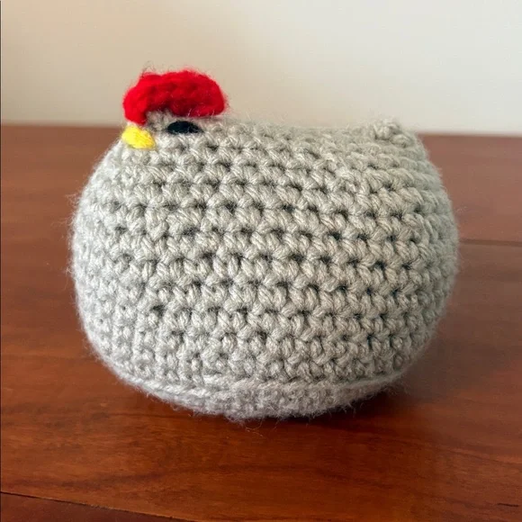 Crochet Chicken Plush Handmade Farmhouse Decor Cottagecore Gift - Picture 4 of 7